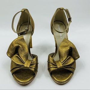 Kenneth Cole Gold Blaine Bow Toe Heels